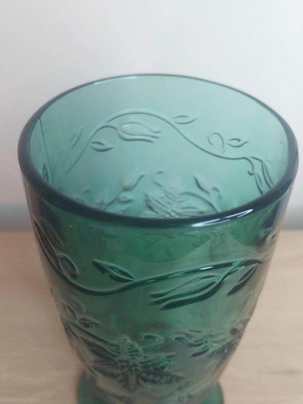 Rare! Set Of 6! Vtg. Princess House Fantasia Emerald Green 20oz Footed Tumblers!